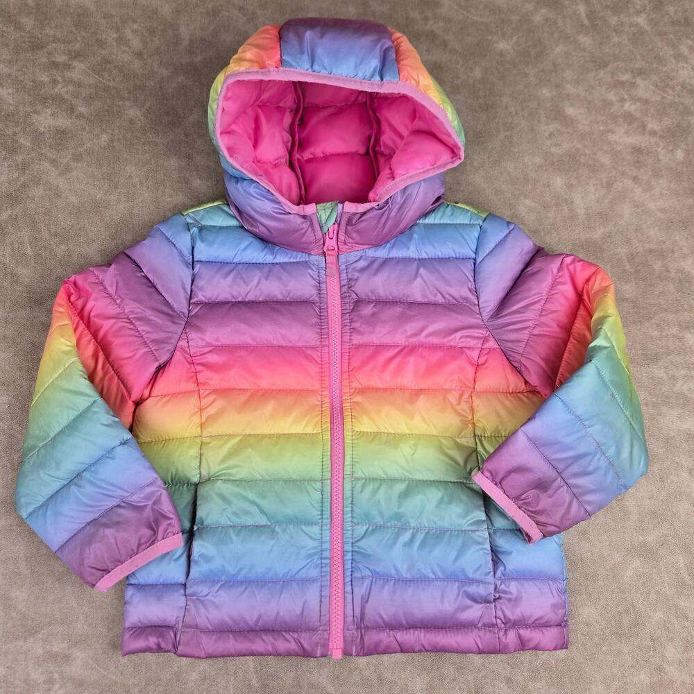 Jumping Beans Girls 4T Rainbow Ombre Puffer Coat Jacket